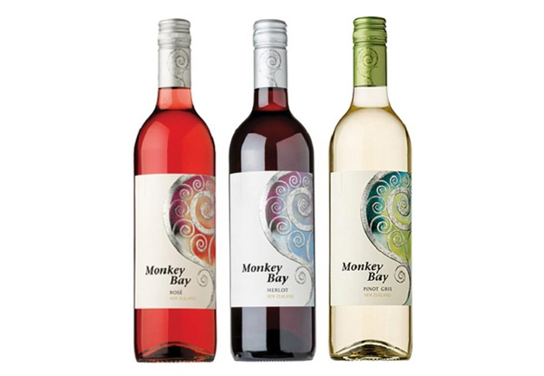 Six-Bottle Case of Monkey Bay Wine