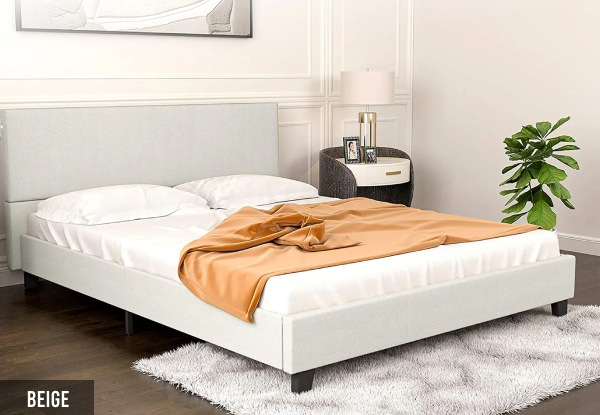 Banff Linen Bed Frame with Headboard - Available in Four Colours & Two Sizes