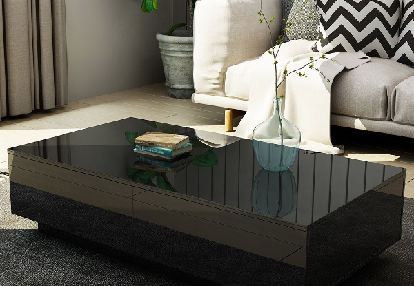 Four-Drawer Glossy Coffee Table