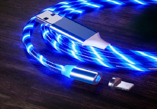 Three-in-One Fast Charging Glow LED Lighting Cable - Three Colours Available & Option for Two