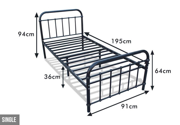 Single Size Industrial Look Bed Frame