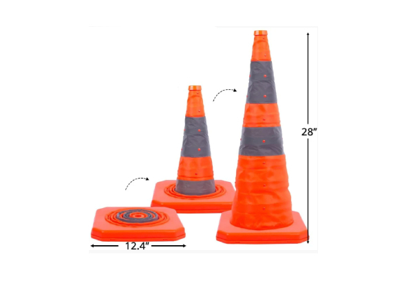 Four-Piece Collapsible Traffic Safety Cone Set