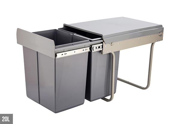 Pull-Out Bin with Two Compartments - Two Sizes Available