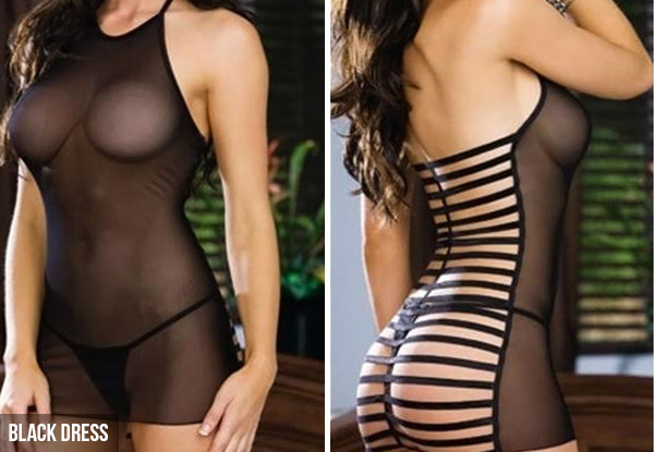 Dress & G-String Lingerie Set - Two Styles Available