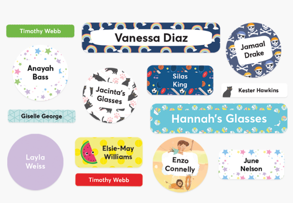 Starting School Name Label Pack with 228-Labels incl. Name Stickers & Clothing Labels with Free Delivery