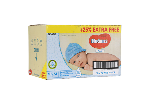 10-Packs of Huggies Baby Wipes Pure
