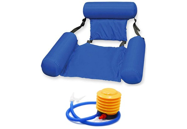 Inflatable Floating Pool Chair With Pump - Option for Two-Pack