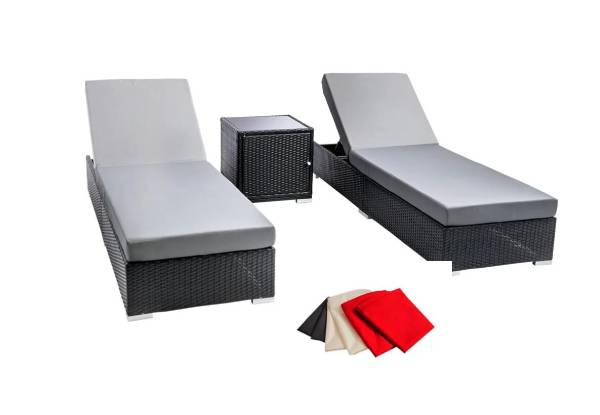 Three-Piece Piscina Sun Lounger Set