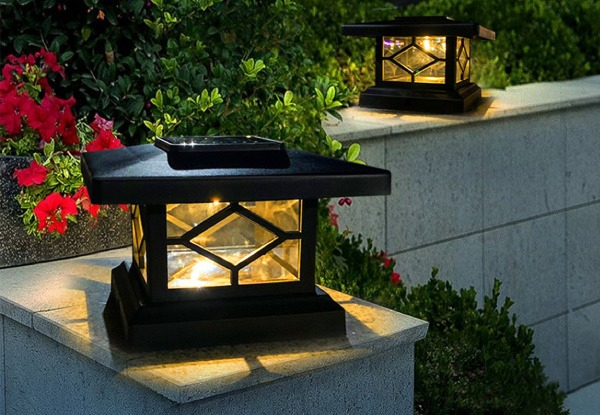 Solar Fence Post Lamp - Option for Two-Pack
