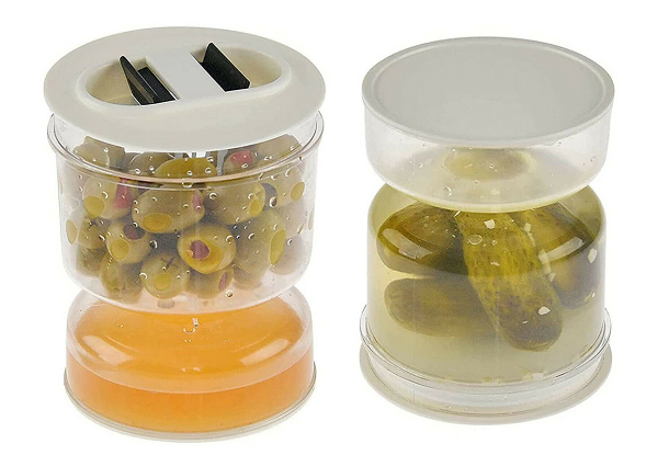 Pickle Jar with Strainer - Option for Two-Pack