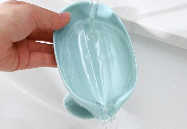 Two-Pack of Self Draining Soap Holders with Suction Cups - Two Colours Available