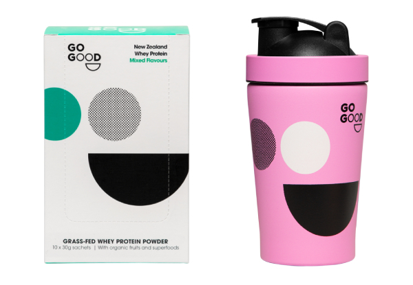 10-Pack GO Good Sample Pack with Stainless Steel Protein Shaker - Option for Plant Protein or Whey Protein