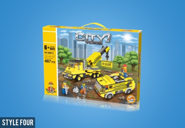 Construction Themed Educational Blocks Range Compatible with Lego - Four Styles Available