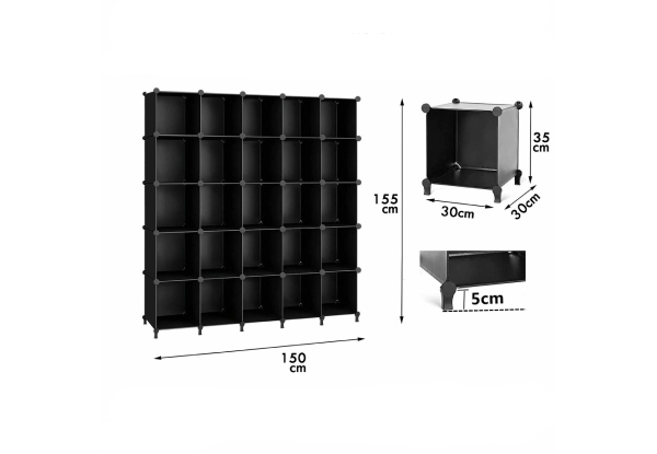 25-Pieces DIY Cube Storage Shelves - Two Colours Available
