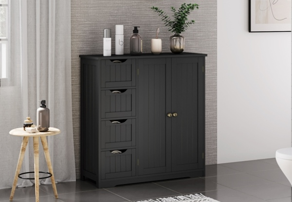 Four-Drawer Bathroom Floor Cabinet - Two Colours Available