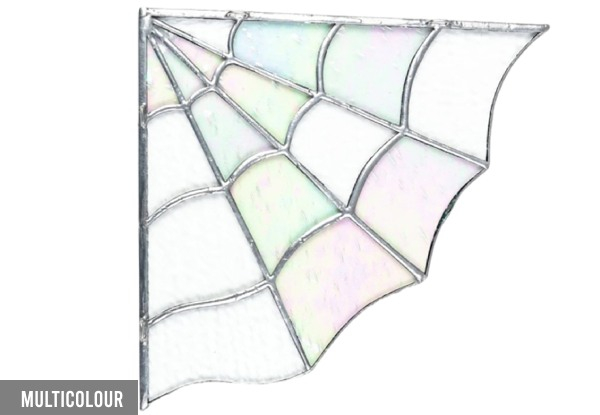 Flat Acrylic Stained Faux Glass Spiderweb Door Topper - Available in Two Colours & Option for Two-Pack