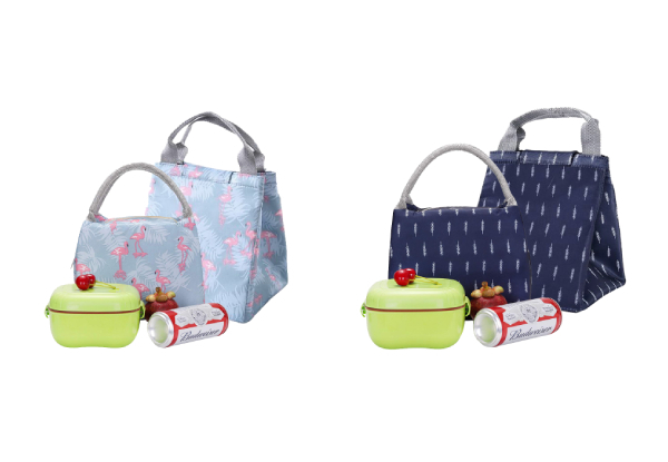 Two-Pack of Reusable Insulated Lunch Bags - Two Colours Available