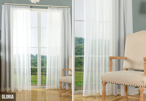 Sheer Readymade Curtains - Six Sizes Available