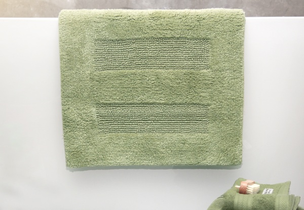 50 x 80cm Renee Taylor Retreat Reversible Cotton Bath Mat - Eight Colours Available