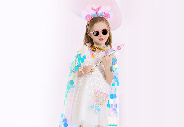 Nine-Piece Mermaid Princess Dress-Up Cape Kit - Option for Two Kits