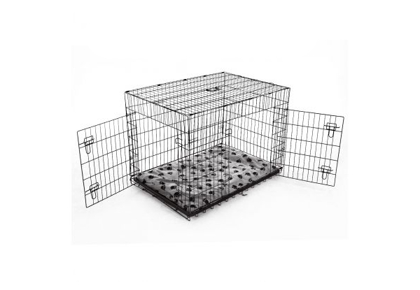 Collapsible Dog Crate Kennel with XL Bed