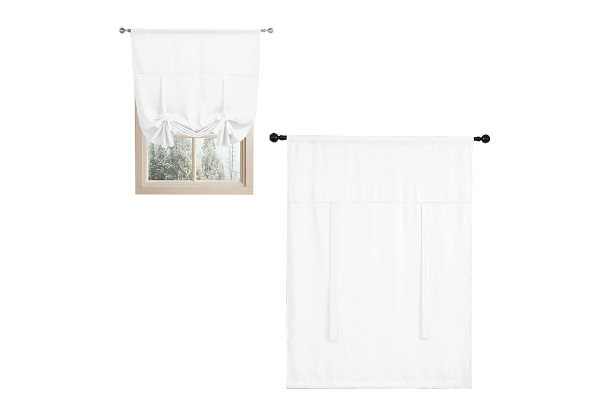 Tie-Up Window Shade Curtain - Available in Three Colours & Option for Two-Pack