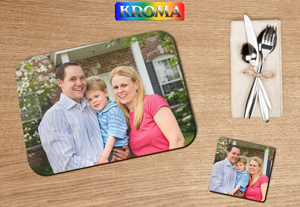 $34 for a Set of Four Personalised Placemats & Coasters or $41 for a Set of Six - Both Options incl. Nationwide Delivery