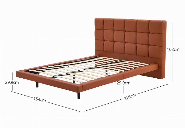 Kalyn Queen PU Orange Bed Frame