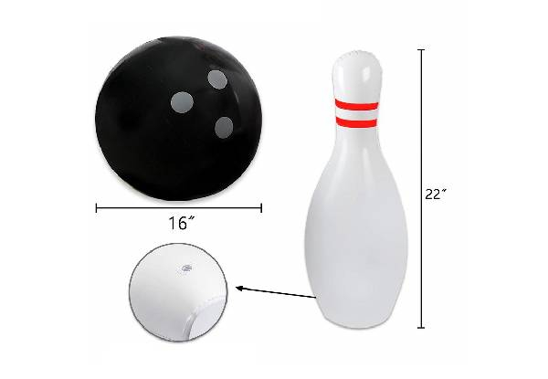 Giant Inflatable Bowling Set Incl. 14-Inch Ball & Six Pins