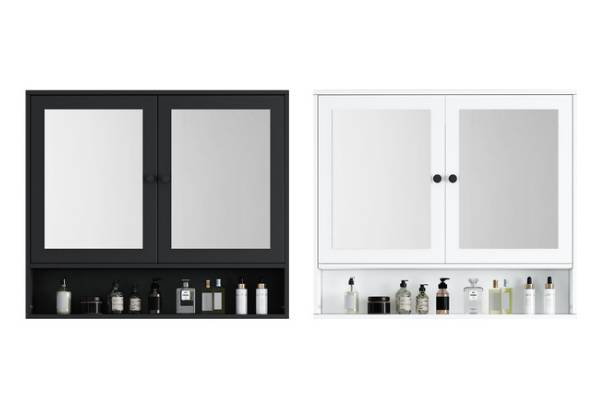 Two-Door Bathroom Mirror Cabinet - Two Colours Available