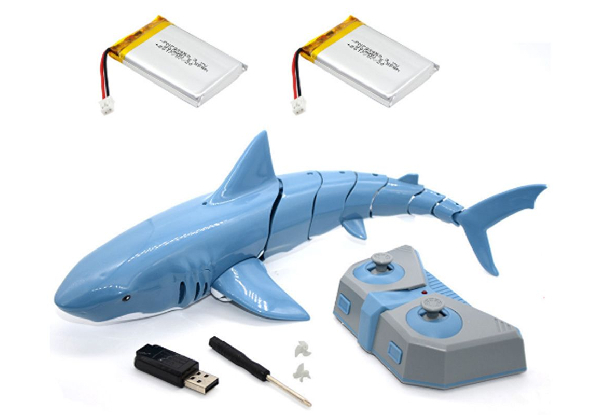 2.4G Remote Control Shark Toy with Two Batteries - Two Colours & Two-Pack Available