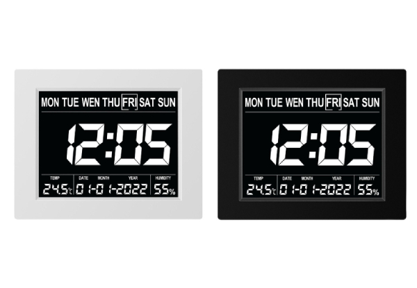 LED Digital Calendar Clock - Two Colours Available