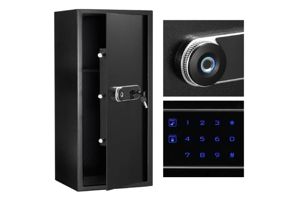 Electronic Digital Safe Security Box with Key Lock Fingerprint - Two Sizes Available