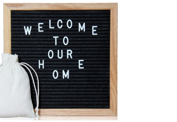 Black Felt Letter Board with 290 Letters