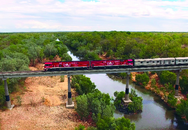 Per Person, Twin Share, Six-Night Outback Adventure incl. The Iconic Ghan, Accommodation in Darwin & Adelaide incl. International Flights