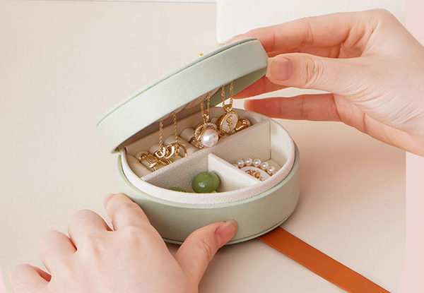 Mini Travel Jewellery Storage Box - Available in Three Colours & Option for Two