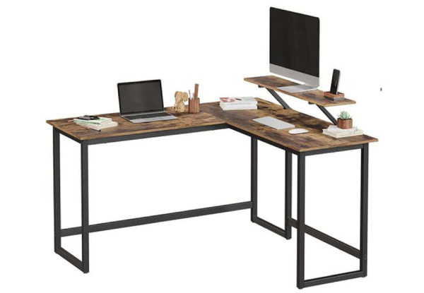 Vasagle L-Shaped Computer Desk with Monitor Stand