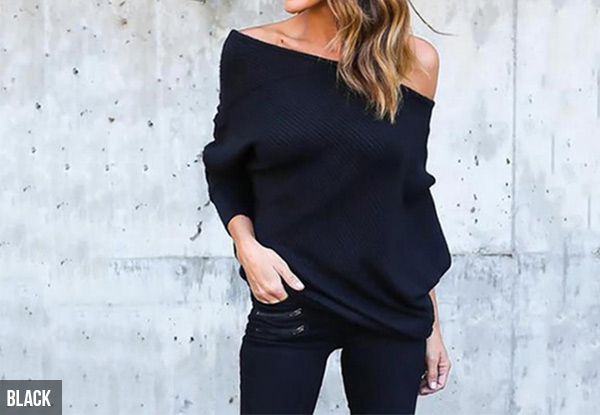 Off-The-Shoulder Jumper - Three Colours & Sizes Available with Free Delivery