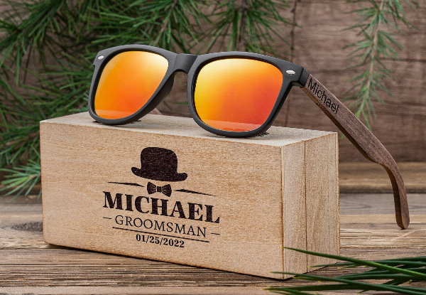 Custom Engraved Wooden Sunglasses with Box