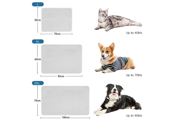 Pet Cooling Mat - Available in Three Colours &  Five Sizes