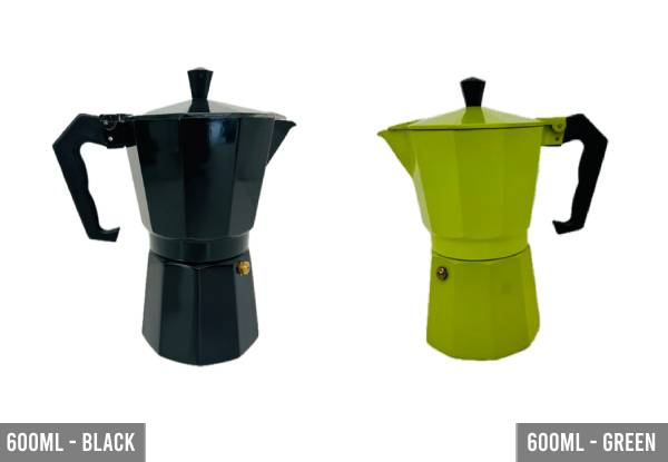 Moka Express Espresso Pot Range - Available in Two Styles, 10 Colours & Three Sizes