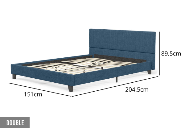 Banff Linen Bed Frame with Headboard - Available in Four Colours & Two Sizes