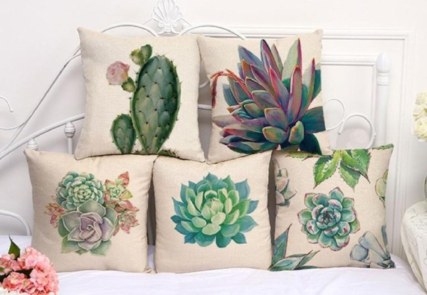 Succulent Design Cushion Cover Range - Five Styles Available