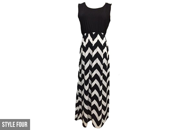 Summer Zig Zag Stripe Maxi Dress
