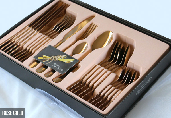 24-Piece Cutlery Set in Gift Box Available in Five Colours