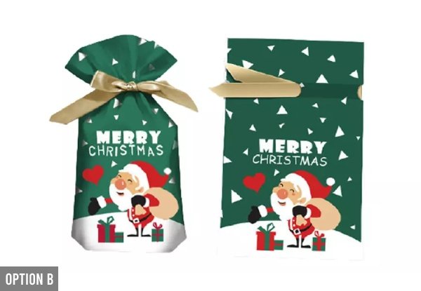 50-Pack Christmas Drawstring Gift Bag Set - Six Options Available
