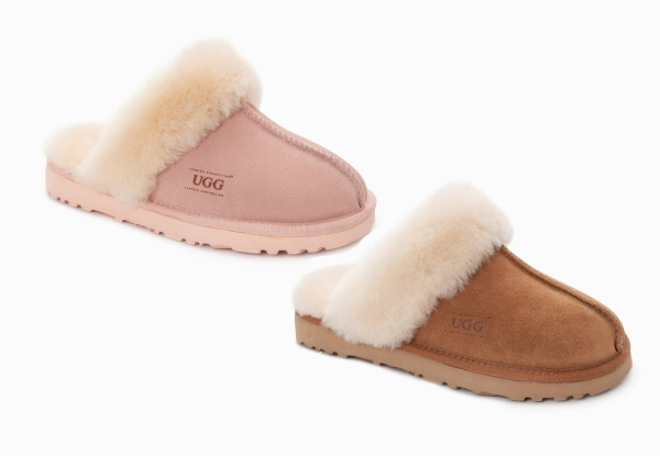 Premium Australian Sheepskin Unisex Scuffete Suede UGG Slippers - Two Colours & 10 Sizes Available