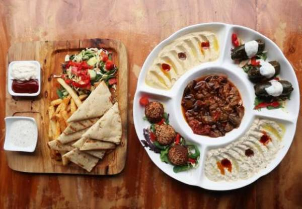Ultimate Mediterranean Shared Dining Mixed Chargrill Platter or Exclusive Vegetarian Platter for Two People - Options for up to Six People