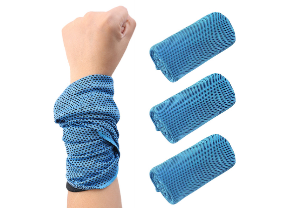 Three-Piece Sports Outdoor Instant Cooling Towel Set - Available in Three Colours & Option for Two Sets