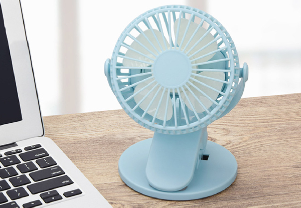 360-Degree Rotation Portable Clip-On Fan - Four Colours Available & Option for Two-Pack